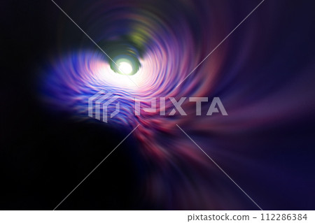 Background material with the image of a warp in outer space (image of a wormhole / black hole) 112286384