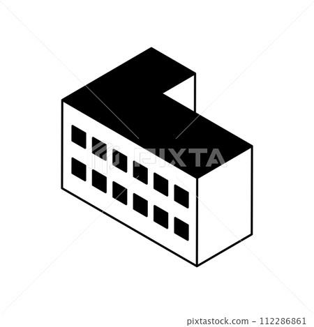 等距建築圖圖標 等距建築圖圖標 112286861