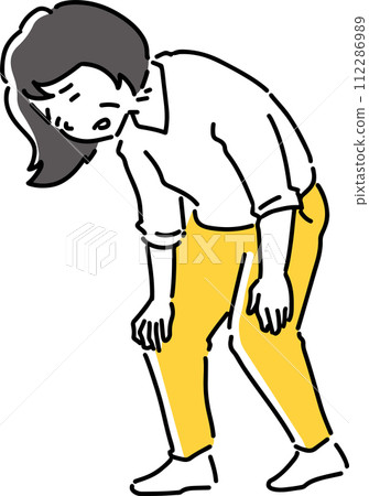 A tired middle-aged woman 112286989