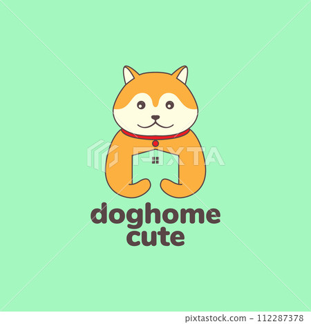 animal pets dog akita inu home mascot modern logo design vector 112287378