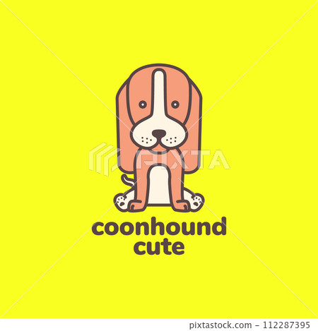 animal pets dog puppy coon hound cute mascot cartoon logo design vector animal pets dog puppy coon hound cute mascot cartoon logo design vector 112287395
