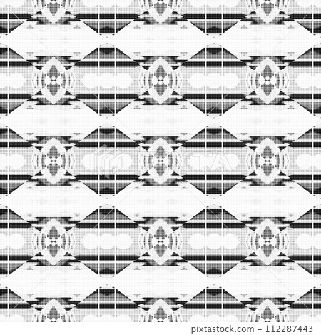 Abstract seamless black and white halftone fashion pillow pattern, grunge fabric texture Abstract seamless black and white halftone fashion pillow pattern, grunge fabric texture 112287443