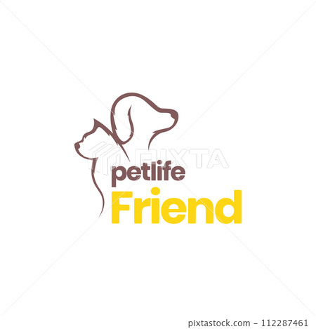 animal pets cat dog isolated modern mascot simple logo design vector 112287461