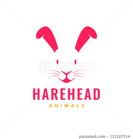 animal pets hare rabbit mascot simple minimal logo design vector 112287514