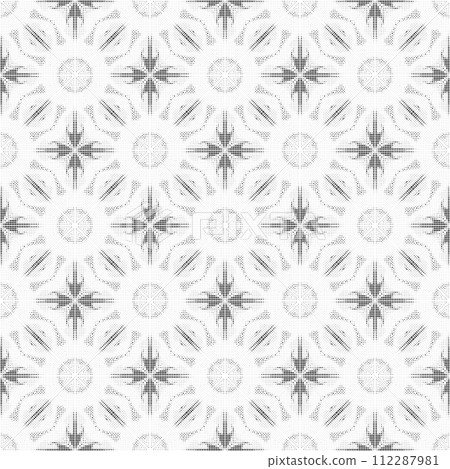 Abstract seamless black and white halftone fashion pillow pattern, grunge fabric texture Abstract seamless black and white halftone fashion pillow pattern, grunge fabric texture 112287981