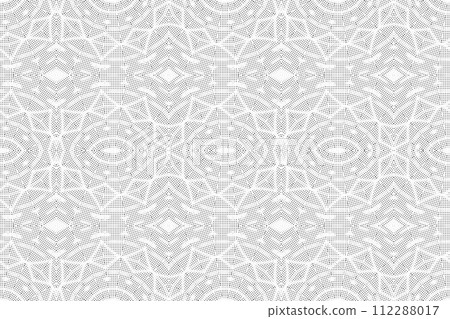 Abstract seamless black and white halftone fashion pillow pattern, grunge  fabric texture 112288017