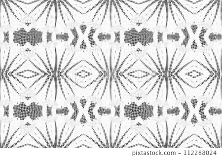 Abstract seamless black and white halftone fashion pillow pattern, grunge  fabric texture 112288024