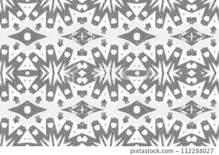 Abstract seamless black and white halftone fashion pillow pattern, grunge fabric texture Abstract seamless black and white halftone fashion pillow pattern, grunge fabric texture 112288027
