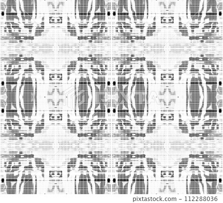 Abstract seamless black and white halftone fashion pillow pattern, grunge  fabric texture 112288036