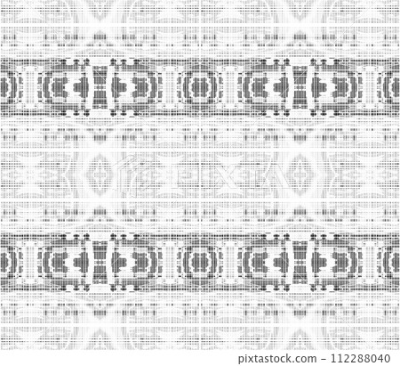 Abstract seamless black and white halftone fashion pillow pattern, grunge  fabric texture 112288040