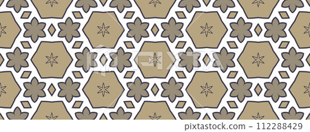 Abstract seamless gold and gray tile. Art deco seamless background 112288429