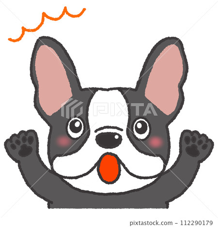 法國鬥牛犬表情驚訝的插圖 法國鬥牛犬表情驚訝的插圖 112290179