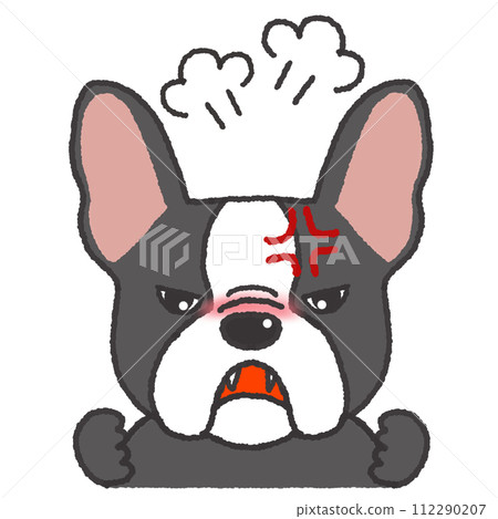 Illustration of a French bulldog with an angry expression 112290207