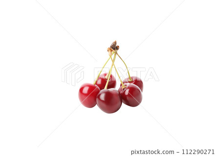 PNG,ripe cherry fruits, isolated on white background 112290271
