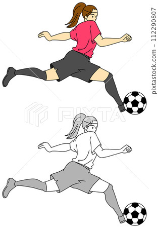 Soccer player (female) illustration set 112290807