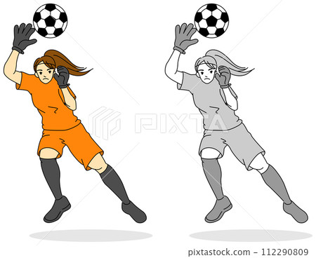 Soccer player (female) illustration set 112290809