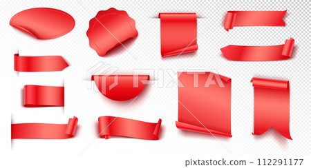 Mockup of red ad tags realistic vector illustration set Mockup of red ad tags realistic vector illustration set 112291177