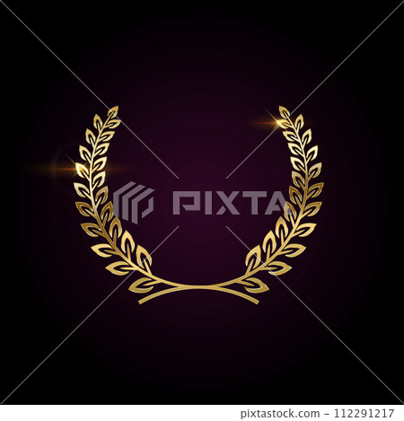 Crown of golden laurel leaves realistic vector illustration Crown of golden laurel leaves realistic vector illustration 112291217