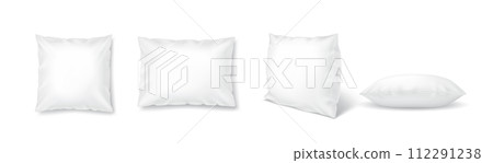 Orthopedic white pillows realistic vector illustration set 112291238