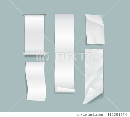 Paper strips for bills realistic vector illustration set 112291254