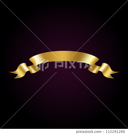 Shiny golden ribbon realistic vector illustration design 112291266