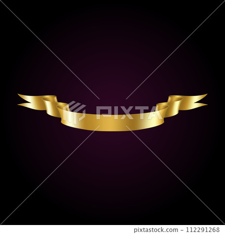 Shiny golden ribbon realistic vector illustration design Shiny golden ribbon realistic vector illustration design 112291268