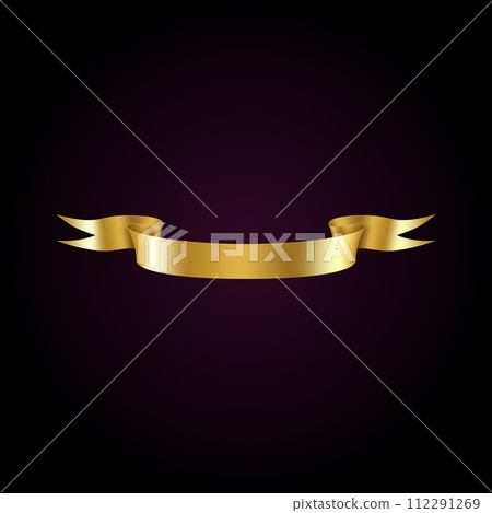 Shiny golden ribbon realistic vector illustration design Shiny golden ribbon realistic vector illustration design 112291269