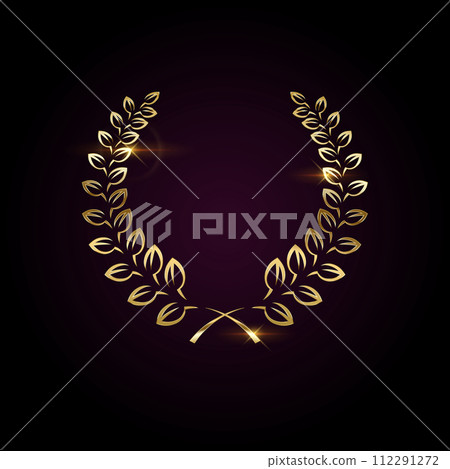 Crown of golden laurel leaves realistic vector illustration Crown of golden laurel leaves realistic vector illustration 112291272