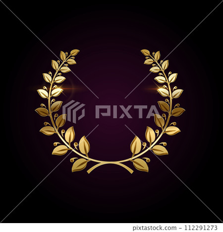 Winner wreath of laurel branches realistic vector icon Winner wreath of laurel branches realistic vector icon 112291273