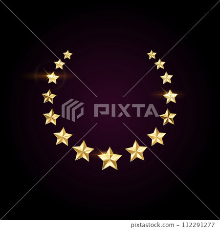 Star golden wreath for achievements realistic illustration Star golden wreath for achievements realistic illustration 112291277