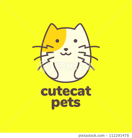kitten cat pets fat cute happy colorful modern mascot cartoon logo vector icon illustration kitten cat pets fat cute happy colorful modern mascot cartoon logo vector icon illustration 112291478