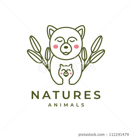 dog and puppy pets family mother leaves nature lines minimal modern mascot cartoon logo vector icon illustration dog and puppy pets family mother leaves nature lines minimal modern mascot cartoon logo vector icon illustration 112291479