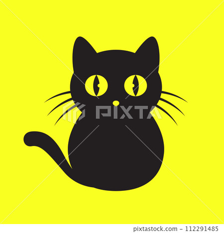 kitten cat black pets cute minimal modern mascot logo vector icon illustration 112291485