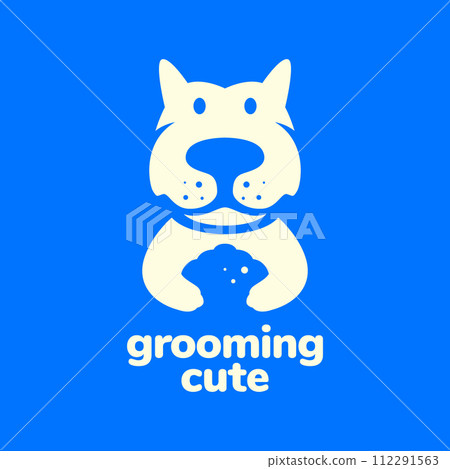 dog grooming pets clean wash foam mascot simple modern cartoon logo vector icon illustration dog grooming pets clean wash foam mascot simple modern cartoon logo vector icon illustration 112291563
