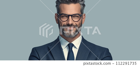 AI-generated content. The image shows a confident, bearded, indian businessman investor, rich ethnic ceo, corporate executive, lawyer banker, professional lawyer businessman stood on gray with arms AI-generated content. The image shows a confident, bearded, indian businessman investor, rich ethnic ceo, corporate executive, lawyer banker, professional lawyer businessman stood on gray with arms 112291735