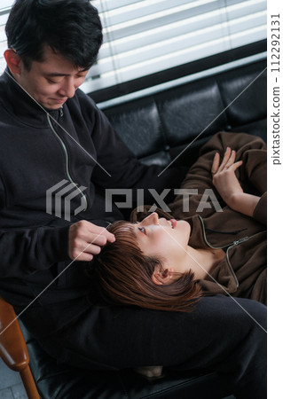 Man and woman sofa couple 112292131