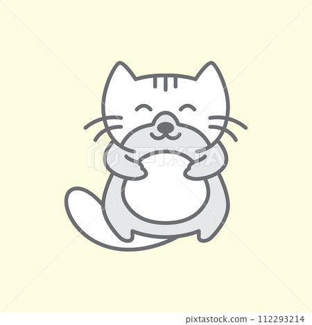 grey cat pets cute smile happy mascot cartoon logo vector icon illustration grey cat pets cute smile happy mascot cartoon logo vector icon illustration 112293214