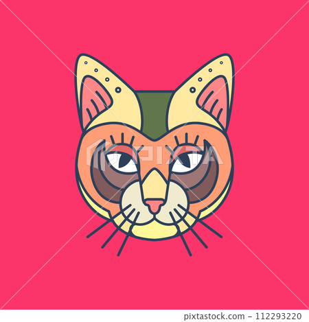cat head pets colorful mascot geometric logo vector icon illustration cat head pets colorful mascot geometric logo vector icon illustration 112293220