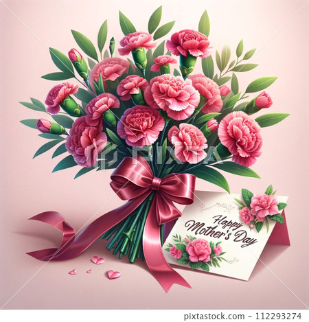母親節的感謝信與鮮花 112293274