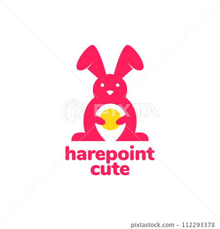 animal pets rabbit hare bunny pet shop point map logo design vector 112293378