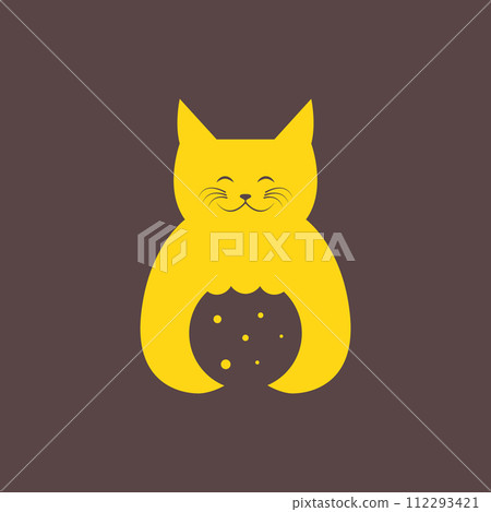 animal pets cat food cookie biscuit mascot cute cartoon logo design vector animal pets cat food cookie biscuit mascot cute cartoon logo design vector 112293421