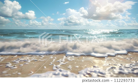 Dreamy Beach Scene with Ocean Waves Dreamy Beach Scene with Ocean Waves 112293733