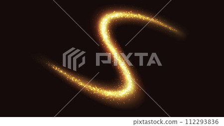 Magic golden glitter curve realistic vector illustration Magic golden glitter curve realistic vector illustration 112293836