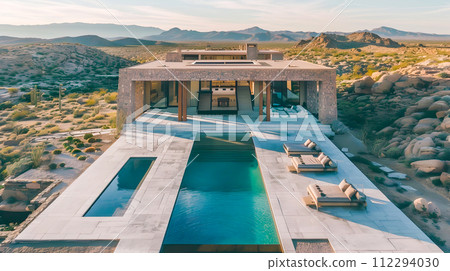 Luxury Desert Villa with Swimming Pool and Modern Design 112294030