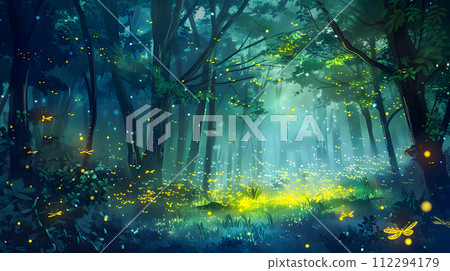 Fireflies in the Forest A Digital Painting Illustration Fireflies in the Forest A Digital Painting Illustration 112294179