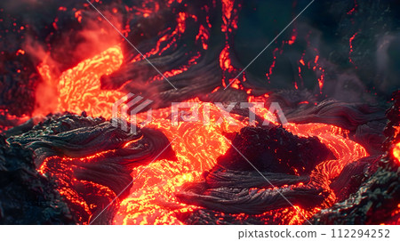 Realistic Lava Flames Rising Up from the Earth Realistic Lava Flames Rising Up from the Earth 112294252