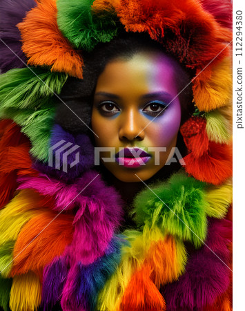 Halloween closeup with rainbow tones. 112294380