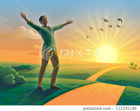 Sunset happiness 112295196