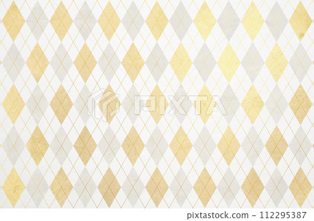 Luxury Japanese modern background_Japanese paper and gold leaf argyle texture 112295387