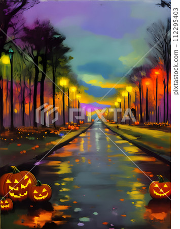Halloween POV with rainbow tones shines bright. 112295403